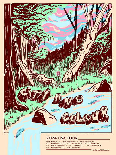 City and Colour Tour Poster 2024 concert poster graphic design illustration lettering poster