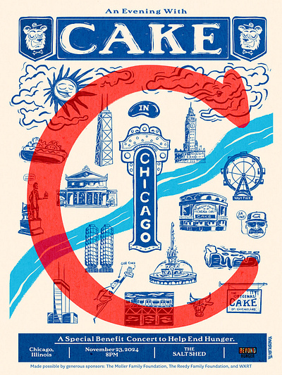 Cake Concert Poster 2024 concert poster graphic design illustration lettering