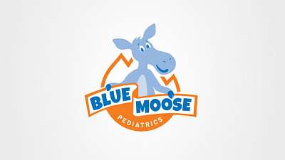Blue Moose Pediatrics Logo Design branding dentist design graphic design health illustration logo logo design moose pediatrics typography vector wellness