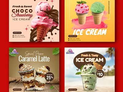 Lolo Ice Cream | Social Media Post Design for a Fun & Flavorful ads design advertisements animation branding cold icecream cool cream design drink graphic design ice cream icecream logo lover motion graphics post poster social media post design summer trend now typography