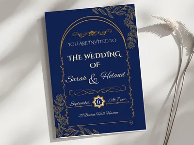Wedding Invitation beautiful blue card design graphic design print weddding plan wedding wedding invitation