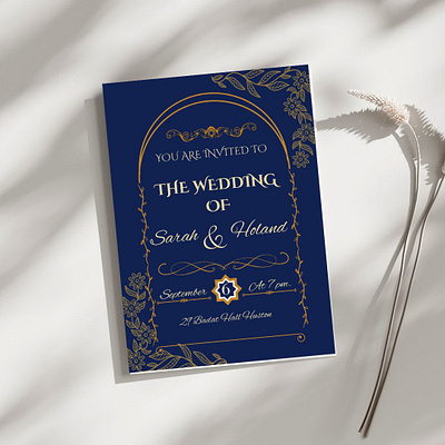Wedding Invitation beautiful blue card design graphic design print weddding plan wedding wedding invitation