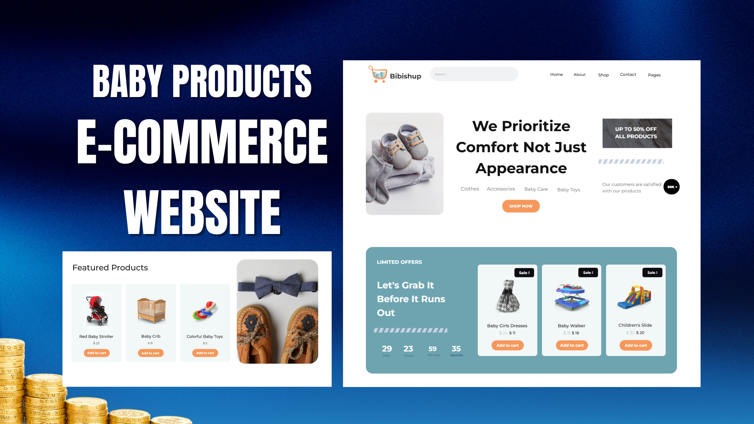 Ecommerce Website Design Customization and Develop baby product store ecommerce website design graphic design online store online store design ui ux web design web development website design website development