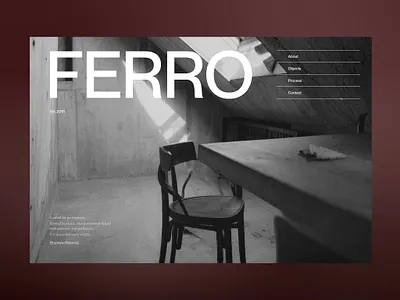 Concept Website for High-End Furniture Maker architecture artisan concept design craftsmanship furniture maker monochrome ui web design