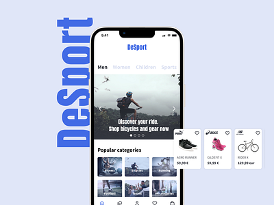DeSport mobile app UI: Sports E-commerce concept ecommerce ecommerceui mobile sports ui uxui webshop