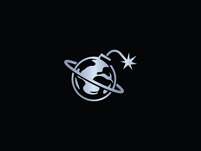 planet bomb logo bomb design earth explosive graphic design illustration logo logos planet tech