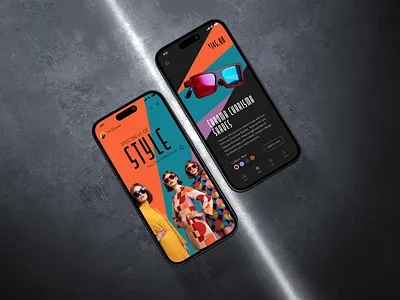 Spectacle of Style - Retro Sunglasses App Concept app brand brand grid branding design ecommerce interface ios iphone logo mobile mobile app retro ui uiux ux
