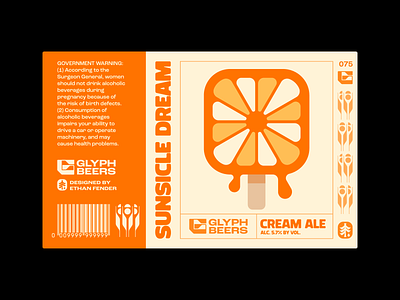 Glyph Beer 75 beer label citrus fruit ice cream icon juice logo orange orange cream orange creamsicle packaging popsicle soda summer sweet symbol treat