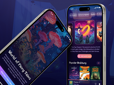 World of Fairy Tales bookstore bookstore app e reader app fairy tale fairy tale mobile app fairytale kids kids book kids story mobile design online book online book app product design reader story tale