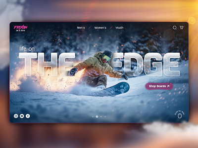 Frixon Snowboards branding graphic design landing page logo web design