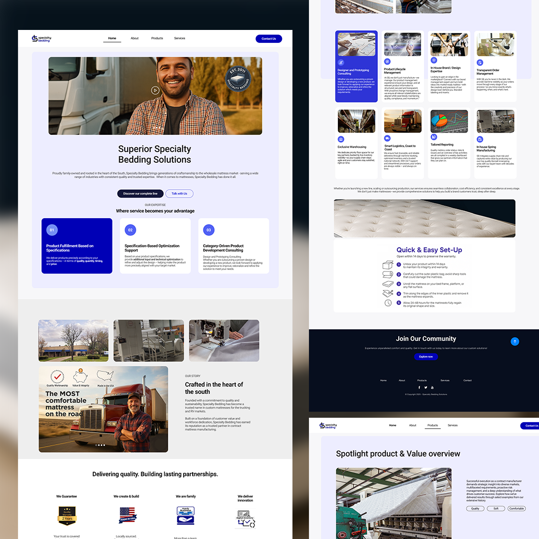 Bedding Solutions project UI* branding creative designer interactive ui ux