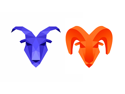 Goat & ram, low-poly geometric logo design symbols explorations 3d modeling logo blockchain logo digital precision dynamic energy company logo esports logo finance logo fintech logo goat lifestyle brand logo logo design low poly lowpoly power powerful ram robotic sports team logo tech logo virtual