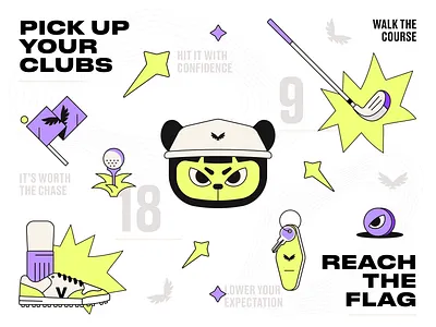 Fierce Golf branding golf illustration