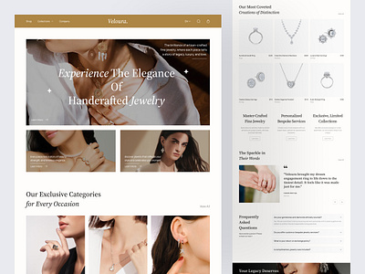 Jewelry E-Commerce Website Design bracelet design diamond earring ecommerce elegance exclusive jewelry website landing page necklace ring ui ux