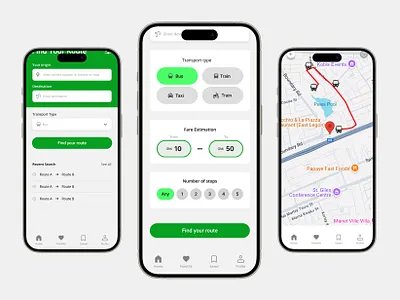 UI/UX Designs of Public Route Finder App branding design figma flyer graphic design illustration logo photoshop typography ui ux vector