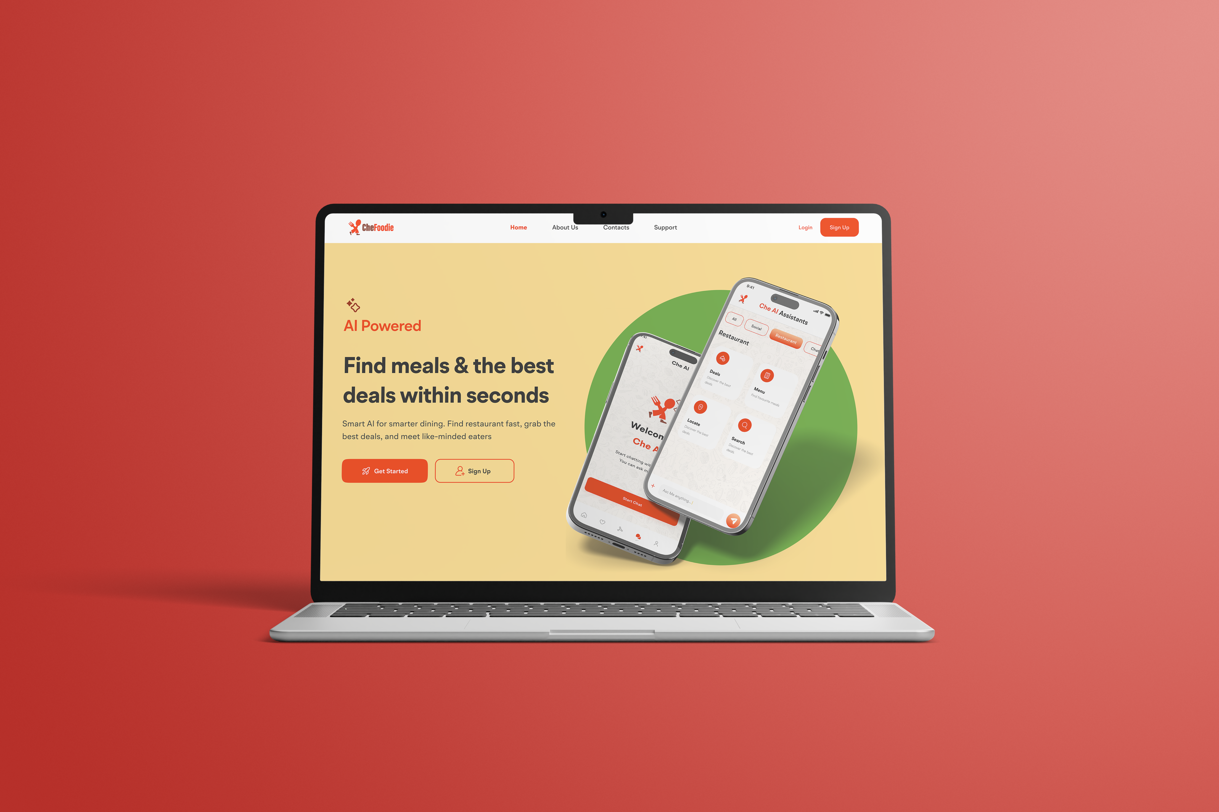 Landing Page for CheFoodie app adobe creative suite applandingpage calltoactiondesign cleanui designthinking figma foodappdesign foodtechdesign graphic design landing page landingpagedesign marketingdesign minimaldesign prototyping style guide ui design uiux prototyping visualdesign web design wireframing