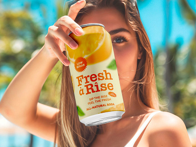 Fresh a Rise — Bold Soft Drink Packaging Brand brand identity branding can drinks cold drinks drinks branding drinks packaging design food branding food packaging freshness graphic design illustration lemon logo design packaging branding packaging design print product design soft drinks summer visual design
