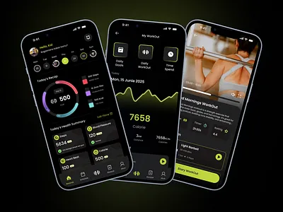 Workout Mobile App – Track Steps, Calories, & Strength Sessions daily workout fitness app gym app gym mobile app ui workout app workout app mobile