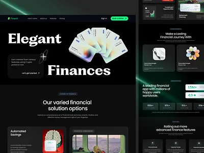 Finance service landingpage finance finanti graphic design landing page service ui uiux