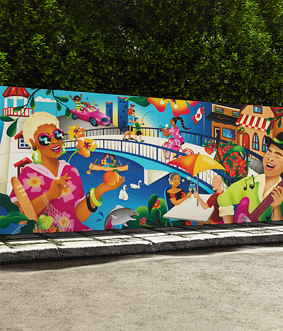 Bringing Port Credit to Life X Alyah Holmes colourful community mural public art
