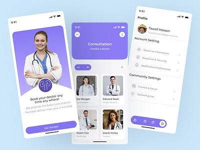 Medical Doctor Mobile App Design appointment best app design best mobile app clinic app consultation dentist doctor booking doctor mobile app healthcare app hospital app medical app medical app design medicine app minimalist mobile app online appointment patient app patient mobile app design personal doctor specialist