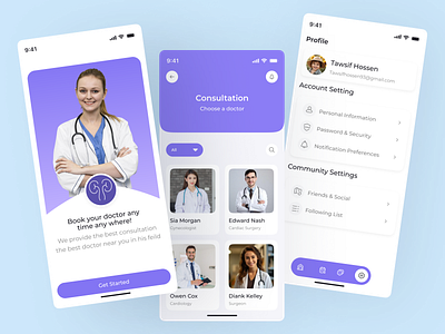 Medical Doctor Mobile App Design appointment best app design best mobile app clinic app consultation dentist doctor booking doctor mobile app healthcare app hospital app medical app medical app design medicine app minimalist mobile app online appointment patient app patient mobile app design personal doctor specialist