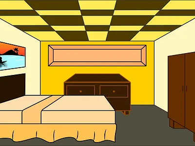 Stylized Bedroom Illustration design digital art drawing graphic design illustration illustrator vector design vectorart