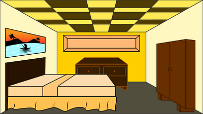 Stylized Bedroom Illustration design digital art drawing graphic design illustration illustrator vector design vectorart