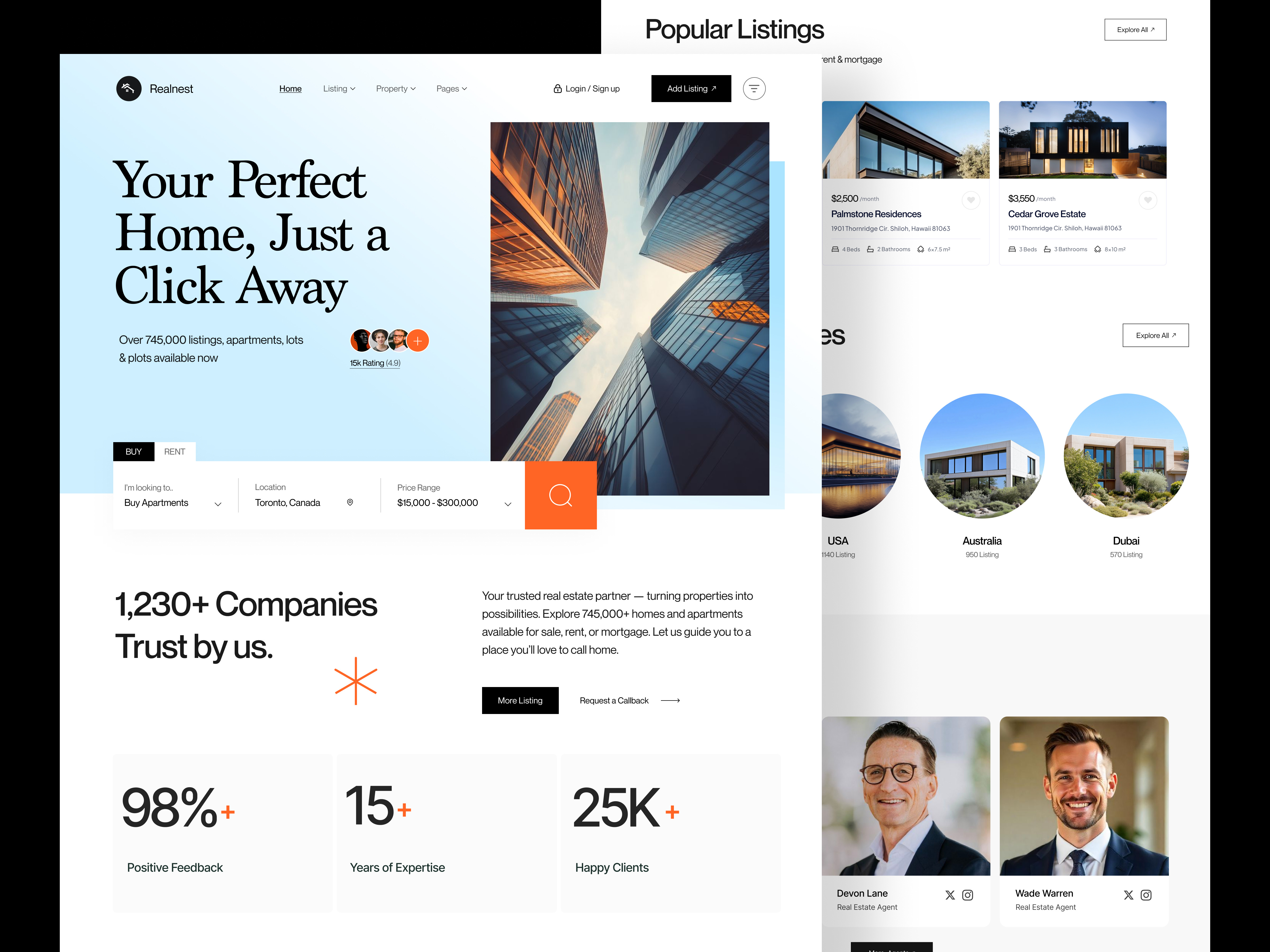 Example of Real Estate Website Design