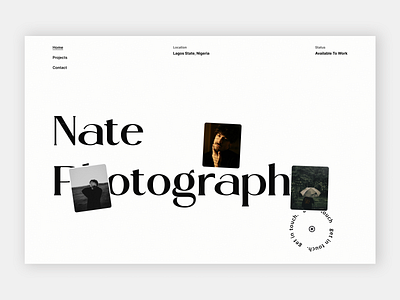 Nate- Photographer's Portfolio design landingpage ui uidesign uiux webdesign
