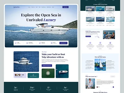 Nautica — Luxury Yacht Website Design branding company company profile landing page luxury minimalist modern service ship travel ux water sports web design yacht