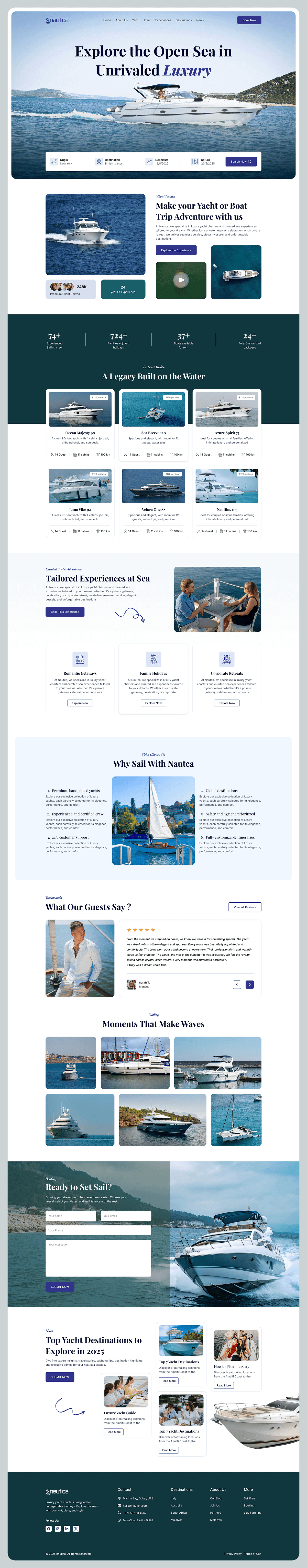 Nautica — Luxury Yacht Website Design Image 0