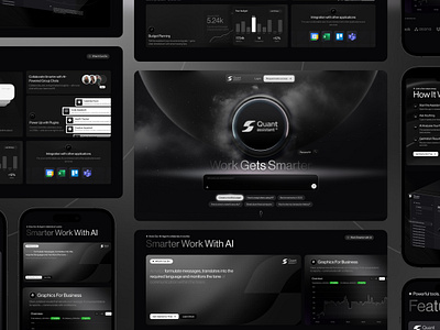 Quant - AI Assistant Landing Page ai ai saas ai technology ai website artificial intelligence claude framer grok landing page neural network openai product design saas saas landing page startup ui ux web webflow website