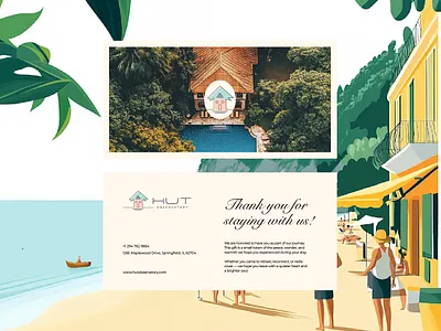 Thank you card design brand design brand elements brand identity branding business card design concept design designer freelancer guidelines hire us idea logo logotype minimal modern resort stationery design thank you card