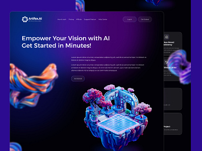AI-Landing page branding graphic design ui
