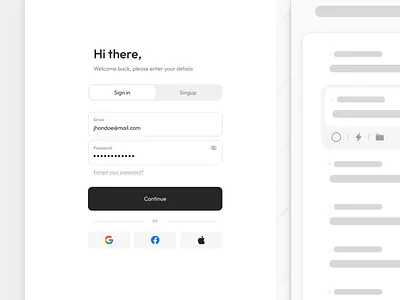 Login Page - Productivity App application form layout login minimalistic productivity sign in signup ui ui ux design user experience user interface ux