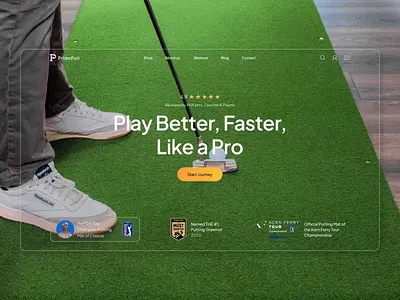 Golf Putting Matt | Website | PGA tour | Primeputt activity coaching design golf golf courses golfer landing page pga pga tour putting mat sport tournament ui