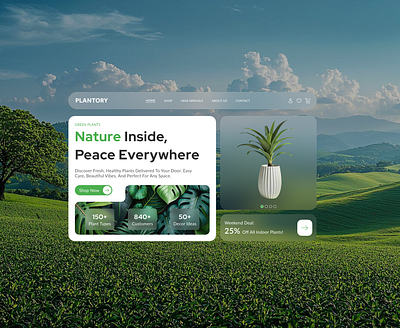 Plant Store 🌿 banner ecommerece figma graphic hero home landing plant store uiux design web design website