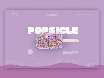 The concept of the first screen of the website for popsicle design ui ux web wtd design