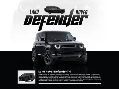 Defender 110 Visual Ad — Dominance in Design 3dvisuals addesign automotivedesign boldbranding creativelayout darkmodedesign defender110 designerlife dribbbleshowcase graphicdesign landrover luxurycardesign mockupart productadvertising typographydesign uiuxmeetsbranding visualdirection