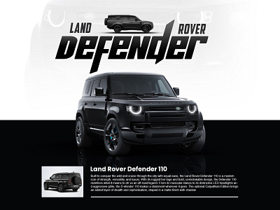 Defender 110 Visual Ad — Dominance in Design 3dvisuals addesign automotivedesign boldbranding creativelayout darkmodedesign defender110 designerlife dribbbleshowcase graphicdesign landrover luxurycardesign mockupart productadvertising typographydesign uiuxmeetsbranding visualdirection