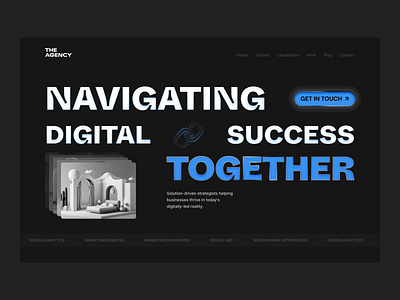 Digital Marketing Agency! agency bold text concept dark digital effect figma gloss landing page marketing minimal website
