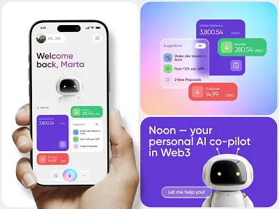 AI-Powered Web3 Wallet 🚀 | DeFi Crypto Assistant 🤖 aiassistant aiux blockchainapp concept crypto cryptodashboard cryptoui cryptowallet defiapp defiplatform digitalwallet fintechui mvp stakingplatform web3 web3app web3design web3ux web3uxdesign yieldfarming