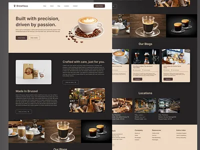 Premium Coffee Landing Page UI brandingdesign brewhaus coffeebrand coffeelayout coffeelovers coffeeshop coffeeui darktheme dribbbleinspiration ecommercedesign figmadesign landingpagedesign minimaldesign modernui productlandingpage shopinterface uidesign userexperience uxdesign webdesign