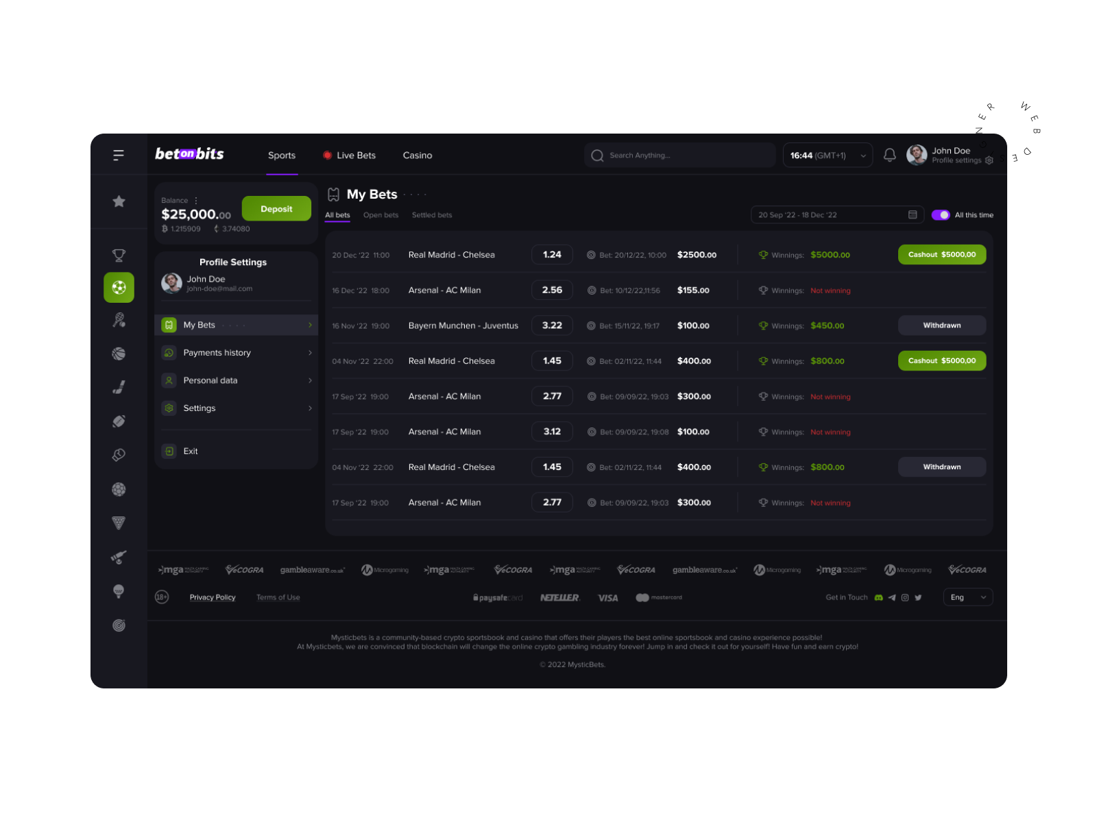 Sports betting | Betonbits creative design interface logo sport bets ui uxui web web design website