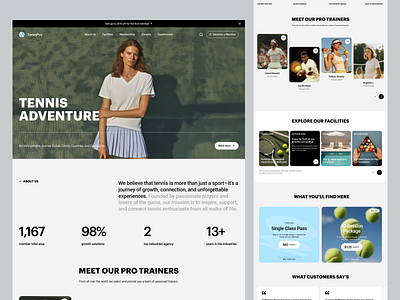 Tennis Academy landing Page athletics awsmd clean coach coaching homepage landing page modern website sport sport landing page sports services sports website startup tennis app tennis website trainer ui ux web design website