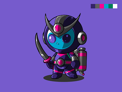 Sword Fighter cartoon style character design character illustration chibi art colorfull design concept design digital illustration funny kawaii art phone wallpaper