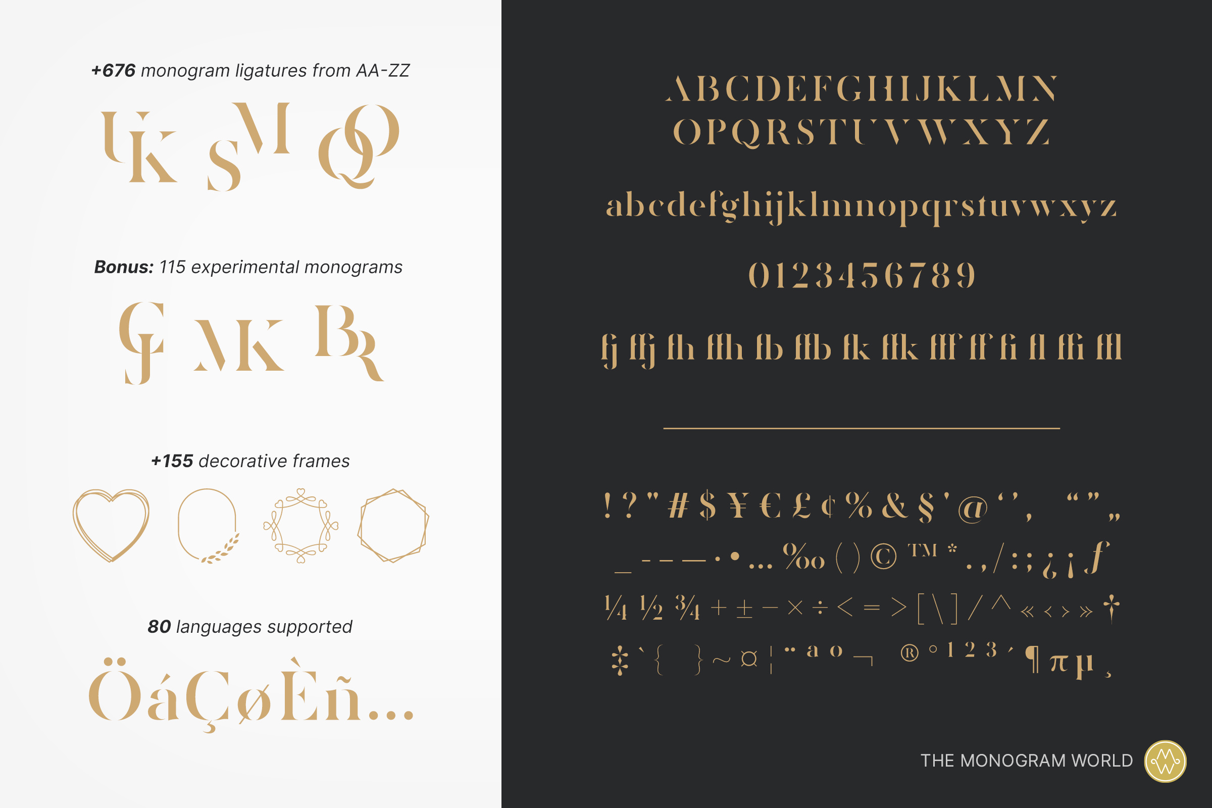 Monogram Font „Zerifa“ bride groom decorative frames initials monogram monogram font monogram frames multilingual stencil serif wedding font wedding logo wedding monogram zerifa font