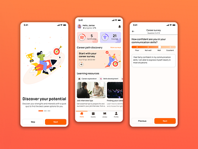 Personalized learning dashboard – EdTech career app career education edtech app mobile app mobile app design mobile design personalized learning productdesign student app survey ui user interface ux design video learning
