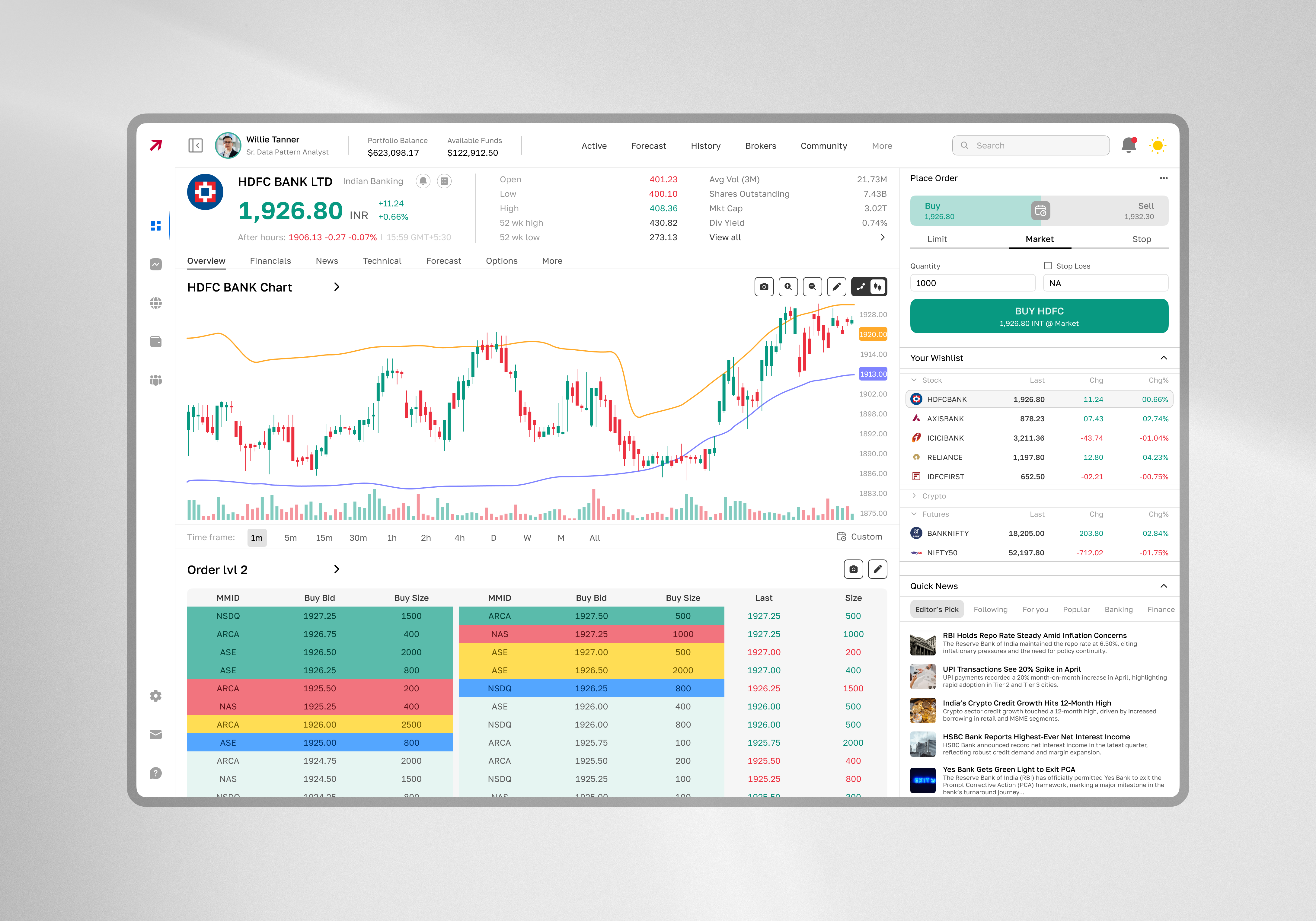 Desktop Trading Dashboard app design big data database finance investment modern trading app trade terminal trader trading app trading dashboard trading platform ux design webapps